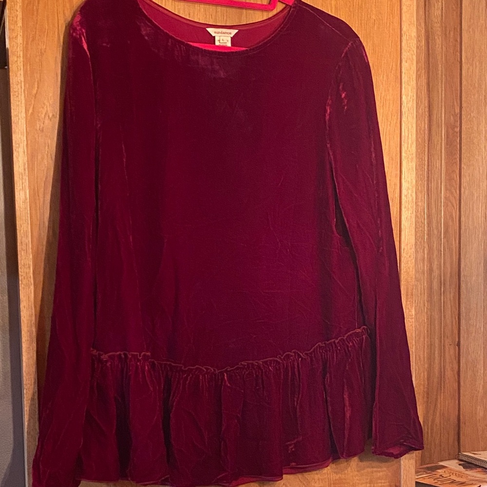 Sundance Rich Burgundy Velvet Blouse